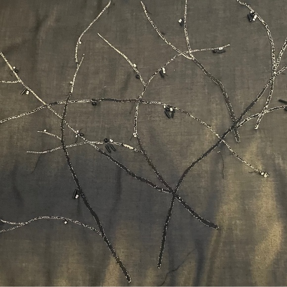 Vintage Dana Buchman Black Beaded Embroidered A-line Maxi Skirt - Picture 10 of 11